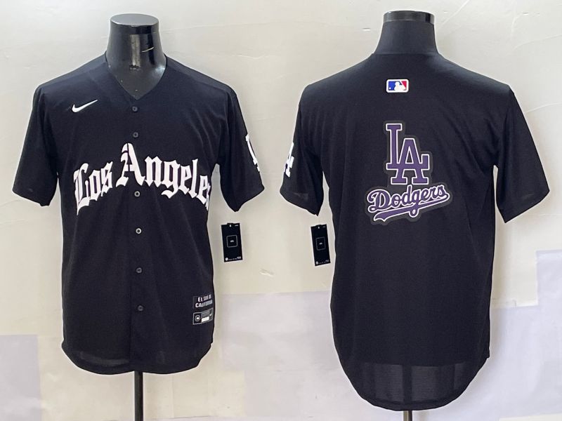 Men Los Angeles Dodgers Blank Black Five generations Joint Name 2025 Nike MLB Jersey style 71